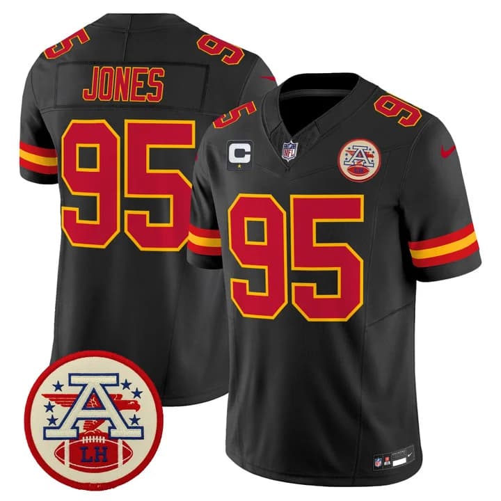 Men's Chiefs 2026 Lamar Hunt Patch Vapor Limited Jersey - All Stitched Chris Jones   95
