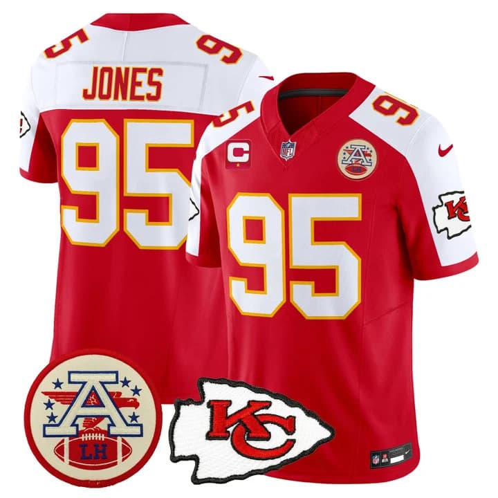 Men's Chiefs 2026 Lamar Hunt Patch Vapor Limited Jersey - All Stitched Chris Jones-95