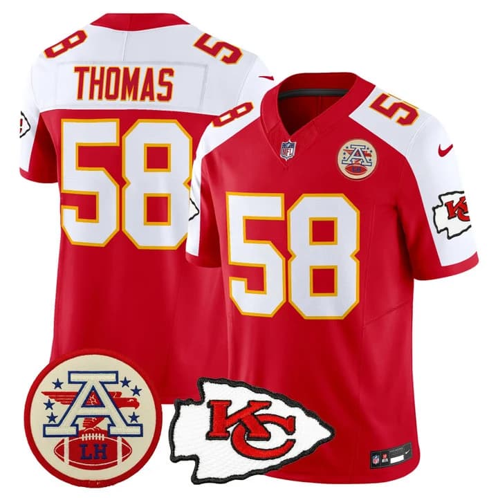 Men's Chiefs 2026 Lamar Hunt Patch Vapor Limited Jersey - All Stitched Derrick  Thomas     58