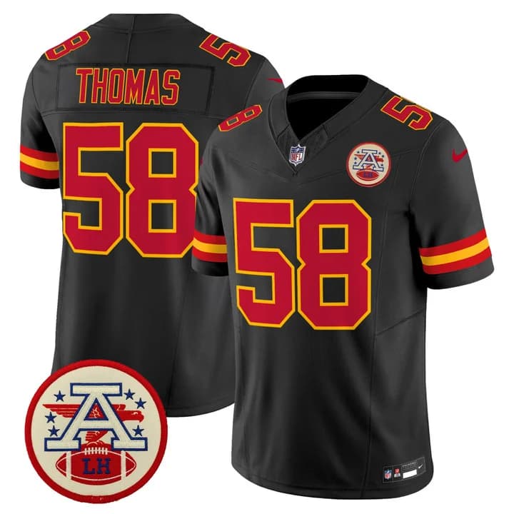 Men's Chiefs 2026 Lamar Hunt Patch Vapor Limited Jersey - All Stitched Derrick Thomas   58