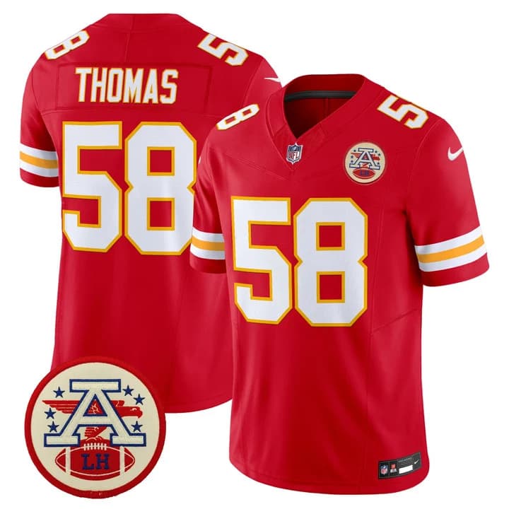 Men's Chiefs 2026 Lamar Hunt Patch Vapor Limited Jersey - All Stitched Derrick Thomas  58