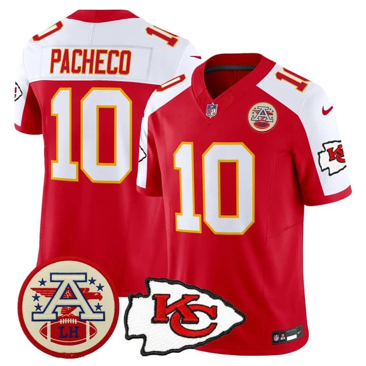 Men's Chiefs 2026 Lamar Hunt Patch Vapor Limited Jersey - All Stitched Isiah  Pacheco   10