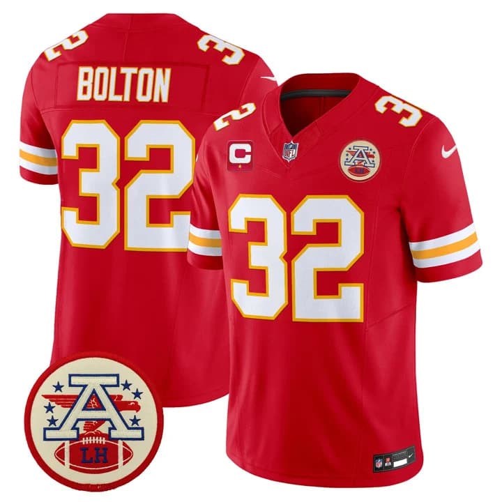 Men's Chiefs 2026 Lamar Hunt Patch Vapor Limited Jersey - All Stitched Nick Bolton 32
