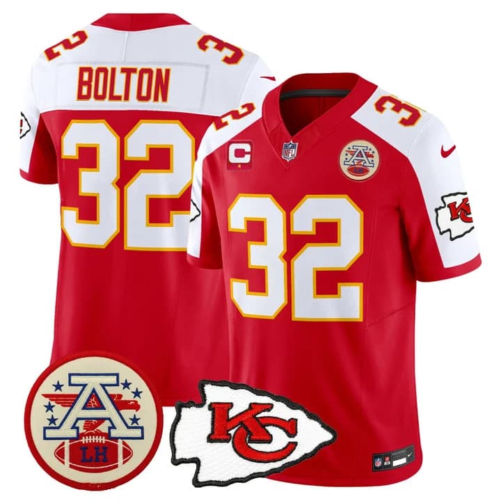 Men's Chiefs 2026 Lamar Hunt Patch Vapor Limited Jersey - All Stitched Nick Bolton-32