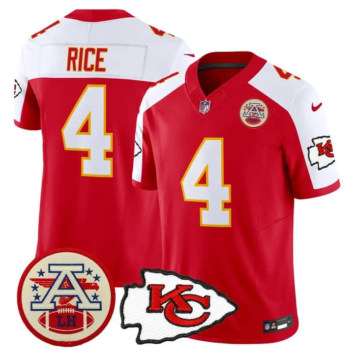Men's Chiefs 2026 Lamar Hunt Patch Vapor Limited Jersey - All Stitched Rashee Rice-4