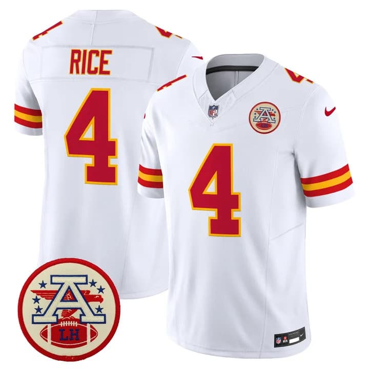 Men's Chiefs 2026 Lamar Hunt Patch Vapor Limited Jersey - All Stitched Rashee Rice