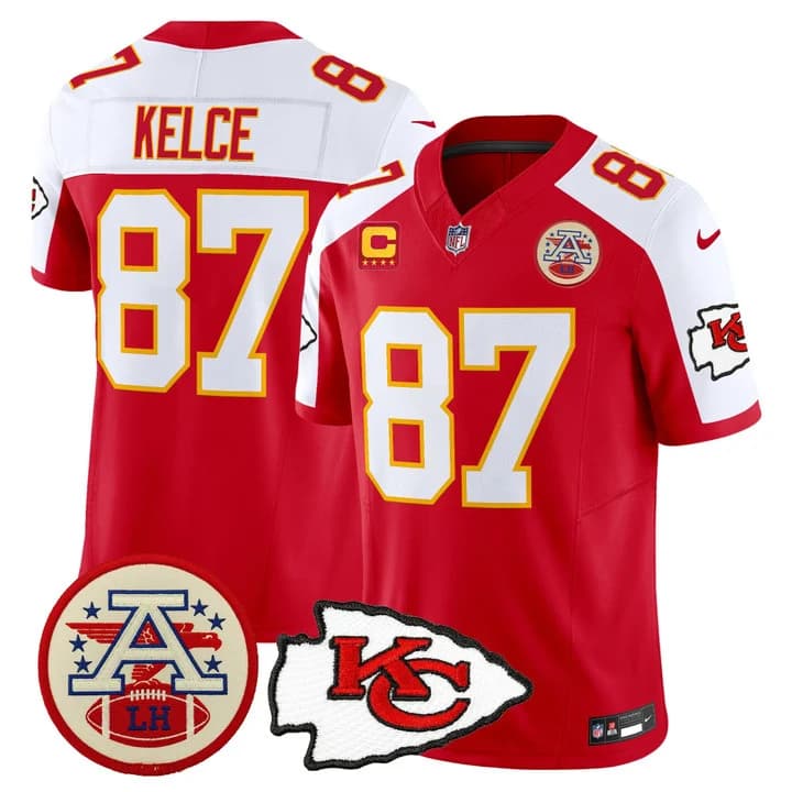 Men's Chiefs 2026 Lamar Hunt Patch Vapor Limited Jersey - All Stitched Travis Kelce    87