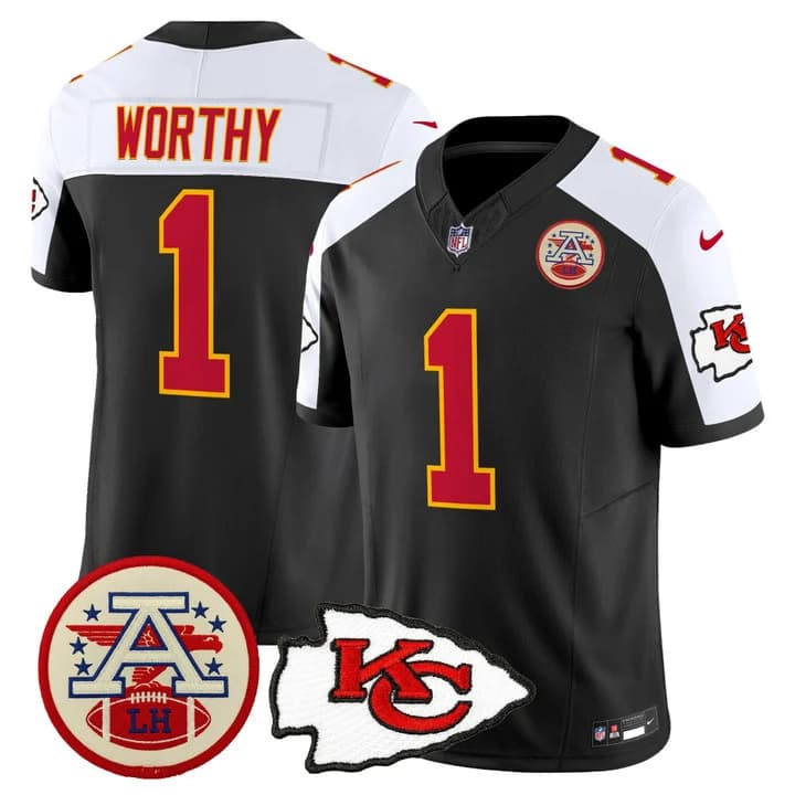 Men's Chiefs 2026 Lamar Hunt Patch Vapor Limited Jersey - All Stitched Xavier Worthy     1