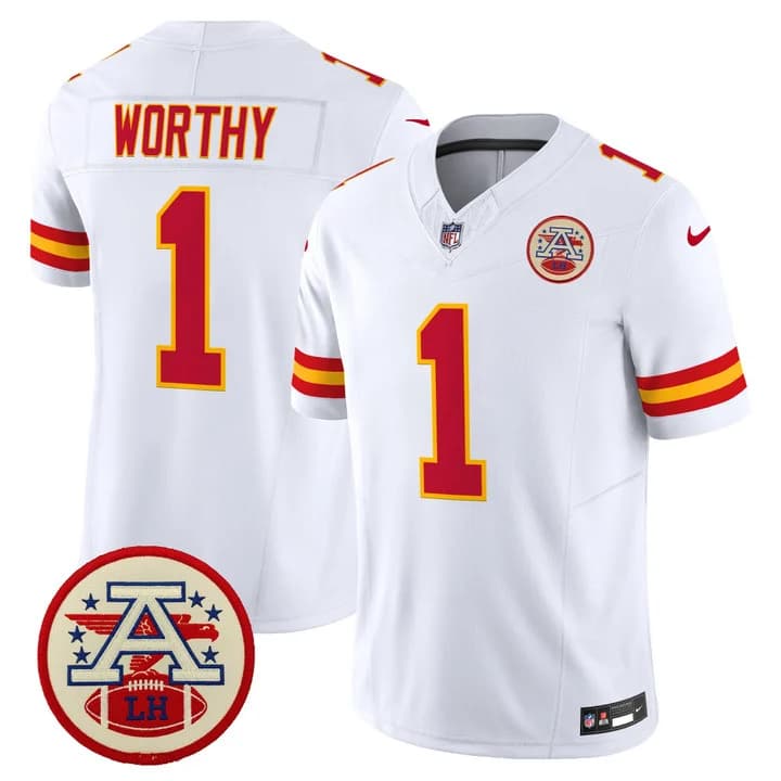 Men's Chiefs 2026 Lamar Hunt Patch Vapor Limited Jersey - All Stitched Xavier Worthy