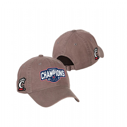 Men's Cincinnati Bearcats 2021 AAC Football Conference Champions Khaki Locker Room Crew Hat