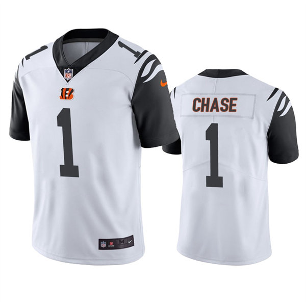 Men's Cincinnati Bengals #1 Ja'Marr Chase Nike White Color Rush Limited Jersey