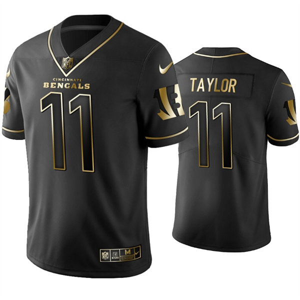 Men's Cincinnati Bengals #11 Trent Taylor Nike Black Golden Edition Vapor Limited Jersey