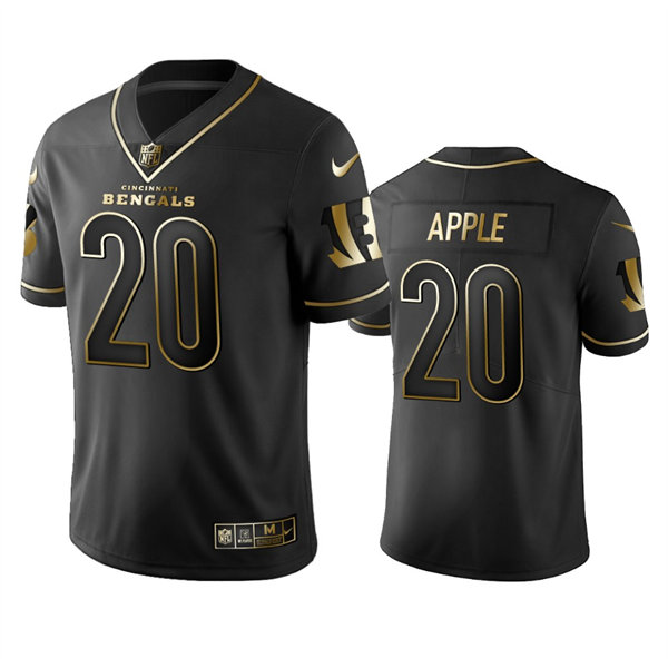 Men's Cincinnati Bengals #20 Eli Apple Nike Black Golden Edition Vapor Limited Jersey