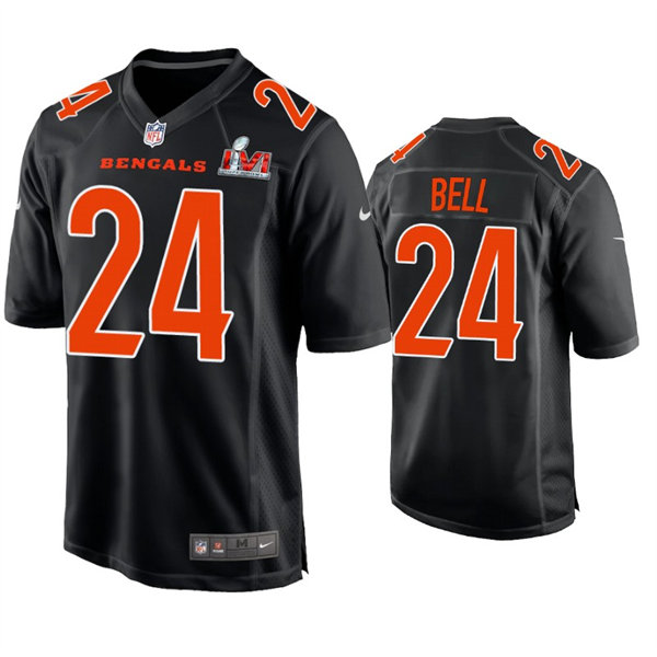 Men's Cincinnati Bengals #24 Vonn Bell Nike Black Super Bowl LVI Bound Game Fashion Jersey