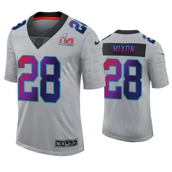 Men's Cincinnati Bengals #28 Joe Mixon Nike Gray Super Bowl LVI Limited Jersey