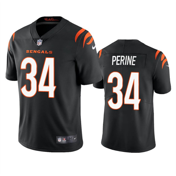 Men's Cincinnati Bengals #34 Samaje Perine Nike Black Team Color Vapor Limited Jersey