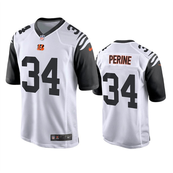 Men's Cincinnati Bengals #34 Samaje Perine Nike White Color Rush Limited Jersey