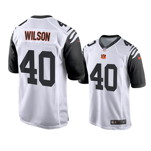 Men's Cincinnati Bengals #40 Brandon Wilson Nike White Color Rush Limited Jersey