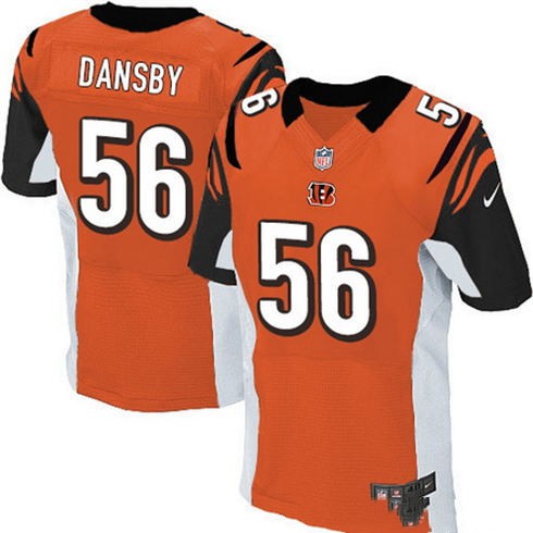 Men's Cincinnati Bengals #56 Karlos Dansby Orange Alternate Nike Elite Jersey