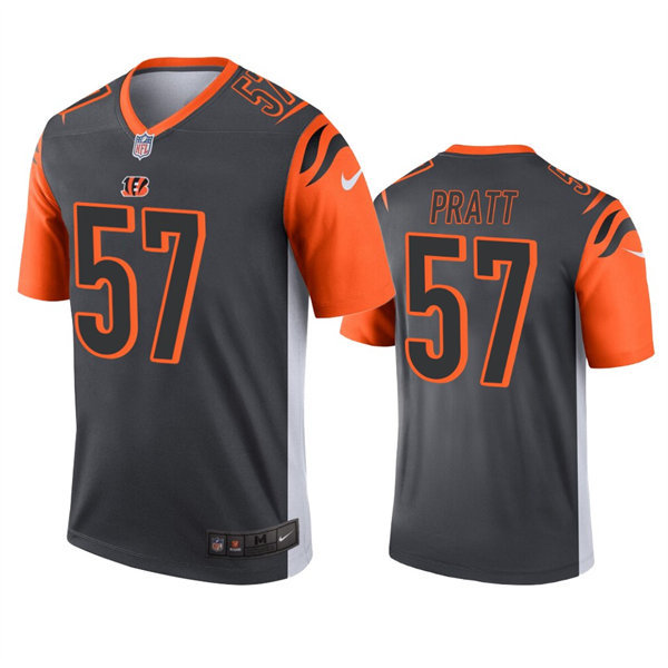 Men's Cincinnati Bengals #57 Germaine Pratt Nike Anthracite Inverted Legend Jersey