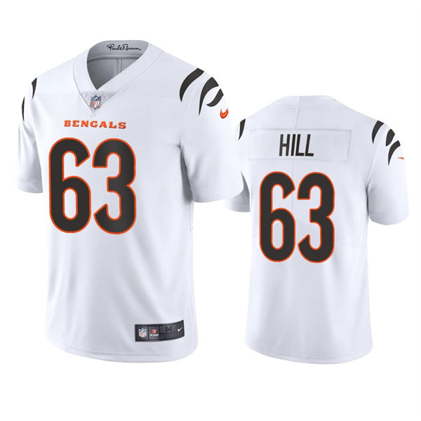 Men's Cincinnati Bengals #63 Trey Hill Nike White Away Vapor Limited Jersey