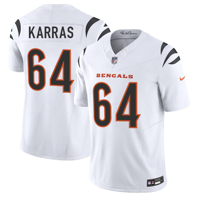 Men's Cincinnati Bengals #64 Ted Karras White 2025 F.U.S.E. Vapor Untouchable Limited Stitched Football Jersey