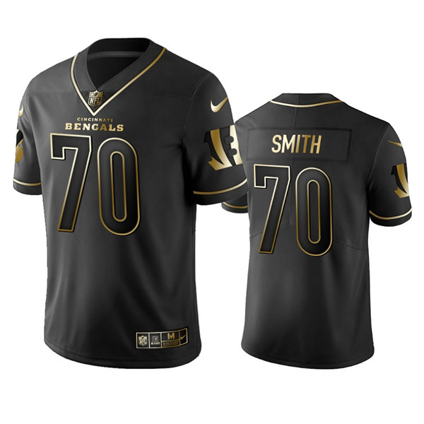 Men's Cincinnati Bengals #70 D'Ante Smith Nike Black Golden Edition Vapor Limited Jersey