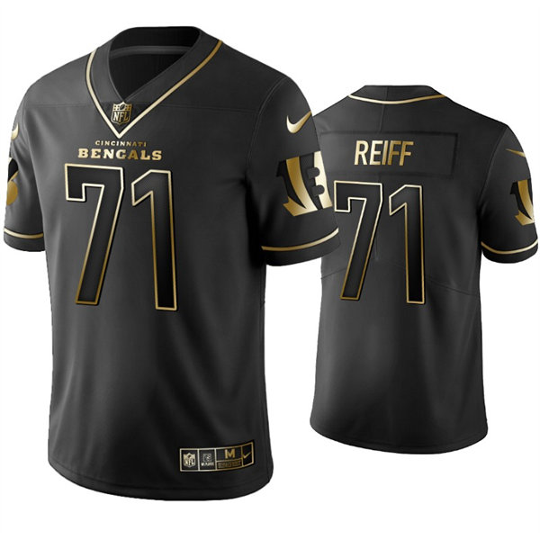 Men's Cincinnati Bengals #71 Riley Reiff Nike Black Golden Edition Vapor Limited Jersey