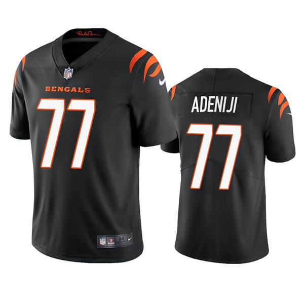 Men's Cincinnati Bengals #77 Hakeem Adeniji Nike Black Team Color Vapor Limited Jersey