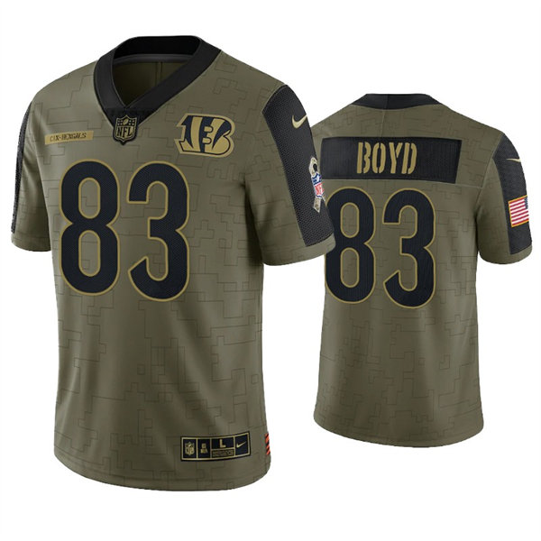 Men's Cincinnati Bengals #83 Tyler Boyd Nike Olive 2021 Salute To Service Limited Jersey