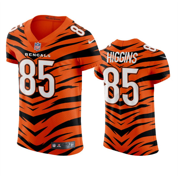 Men's Cincinnati Bengals #85 Tee Higgins 2021-22 Orange City Edition Jersey
