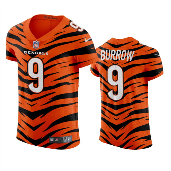Men's Cincinnati Bengals #9 Joe Burrow 2021-22 Orange City Edition Jersey