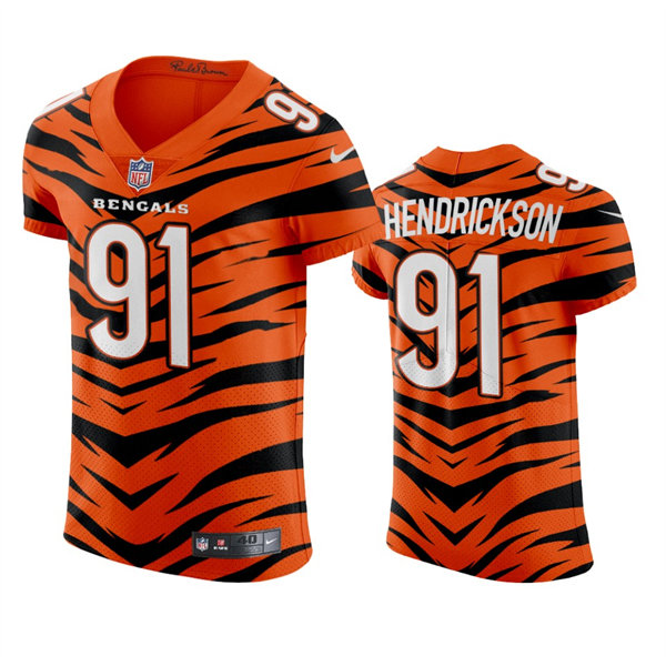 Men's Cincinnati Bengals #91 Trey Hendrickson 2021-22 Orange City Edition Jersey