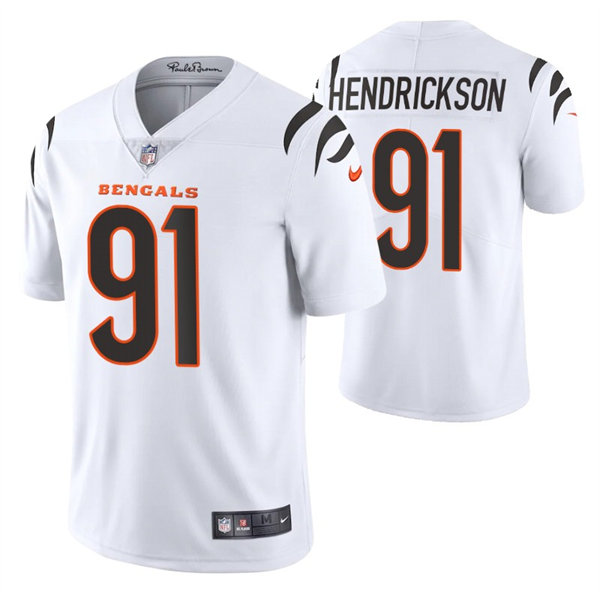 Men's Cincinnati Bengals #91 Trey Hendrickson Nike White Away Vapor Limited Jersey
