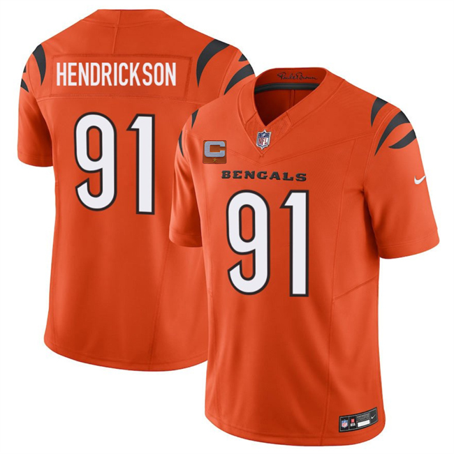 Men's Cincinnati Bengals #91 Trey Hendrickson Orange 2025 F.U.S.E. With 1-Star C Patch Vapor Untouchable Limited Stitched Football Jersey