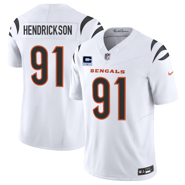 Men's Cincinnati Bengals #91 Trey Hendrickson White 2025 F.U.S.E. With 1-Star C Patch Vapor Untouchable Limited Stitched Football Jersey