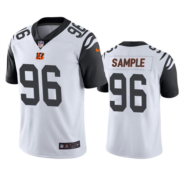 Men's Cincinnati Bengals #96 Cameron Sample Nike White Color Rush Limited Jersey