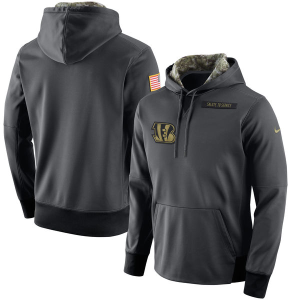 Men's Cincinnati Bengals Nike Anthracite 2016 Salute to Service NFL Player Performance Hoodie
