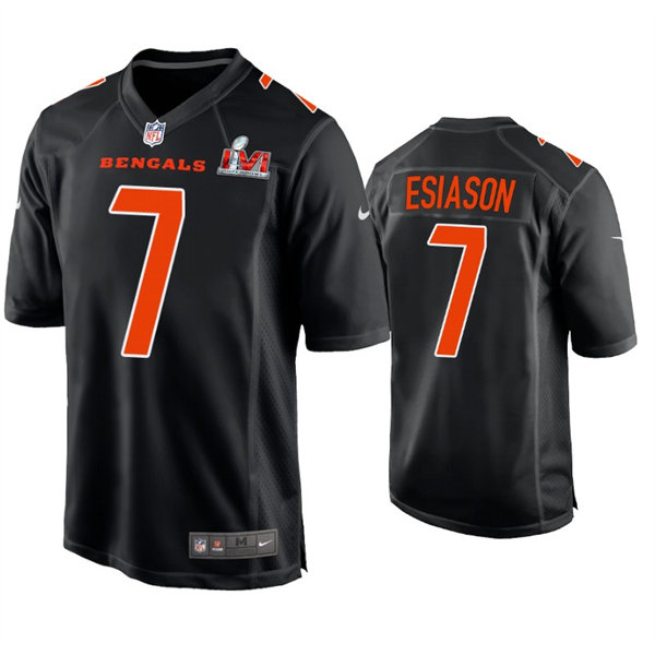 Men's Cincinnati Bengals Retired Player #7 Boomer Esiason Nike Black Super Bowl LVI Bound Game