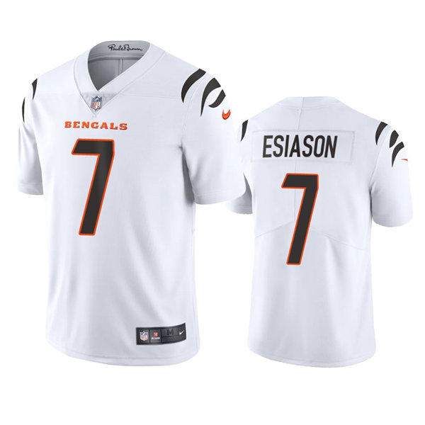 Men's Cincinnati Bengals Retired Player #7 Boomer Esiason Nike White Away Vapor Limited Jersey