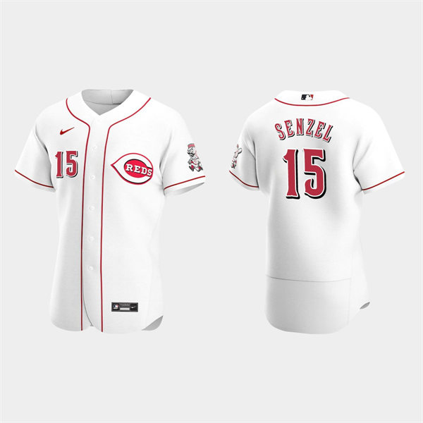 Men's Cincinnati Reds #15 Nick Senzel White Home FlexBase Player Jersey