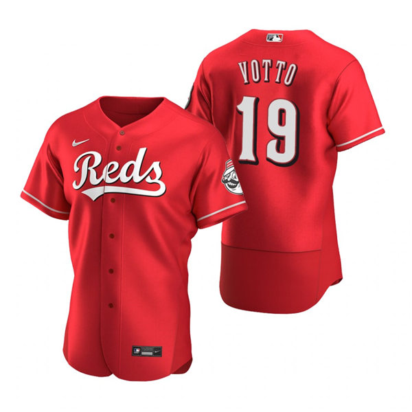 Men's Cincinnati Reds #19 Joey Votto Nike Scarlet Alternate Reds Flex Base Player Jersey