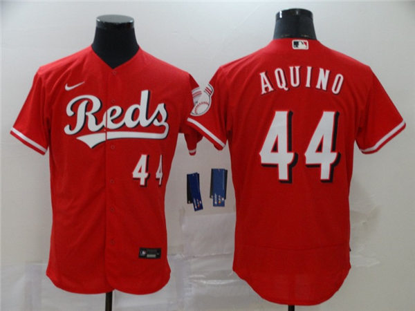Men's Cincinnati Reds #44 Aristides Aquino Nike Scarlet Alternate Reds Flex Base Player Jerseys