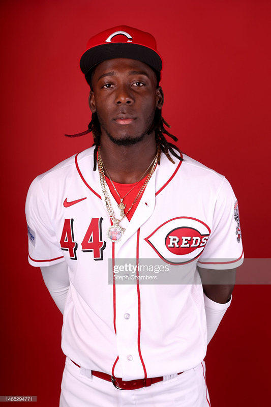 Men's Cincinnati Reds #44 Elly De La Cruz Nike White Home FlexBase Player Jersey