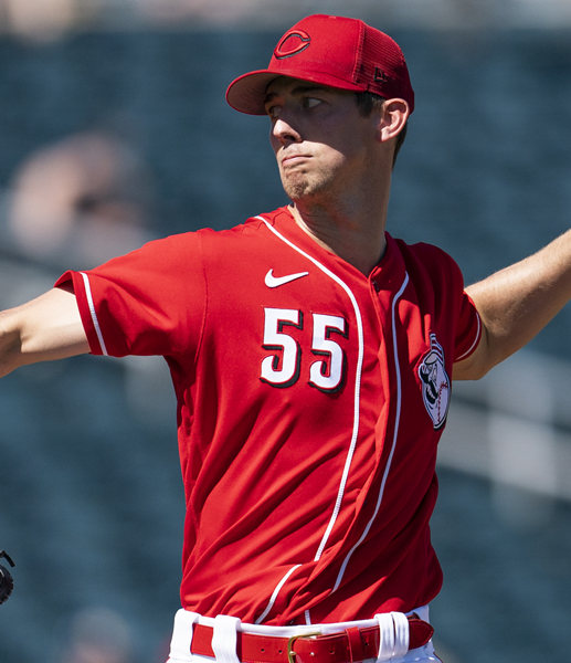 Men's Cincinnati Reds #55 Brandon Williamson Scarlet Alternate Logo FlexBase Jersey