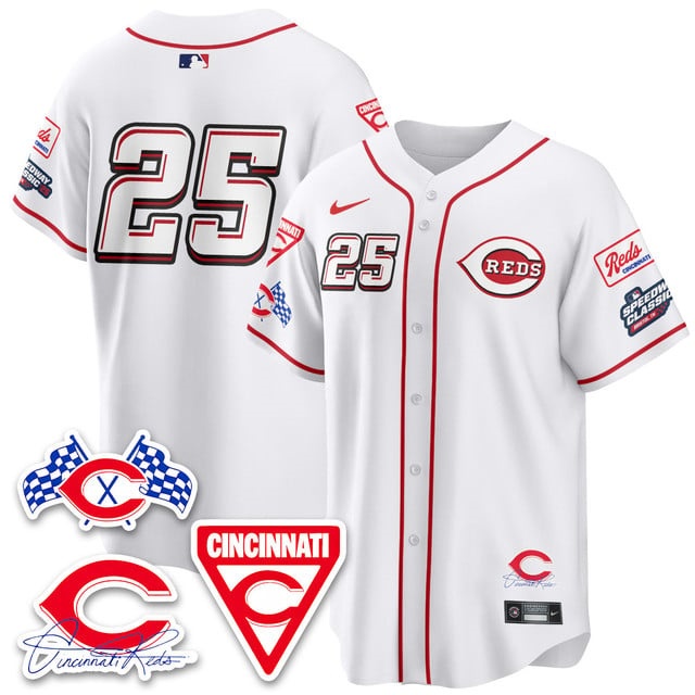 Men's Cincinnati Reds 2025 Speedway Limited Jersey V1 - All Stitched #   25