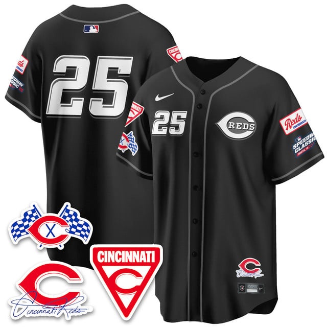Men's Cincinnati Reds 2025 Speedway Limited Jersey V1 - All Stitched #25