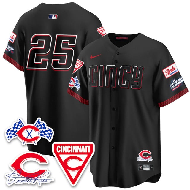 Men's Cincinnati Reds 2025 Speedway Limited Jersey V1 - All Stitched 25