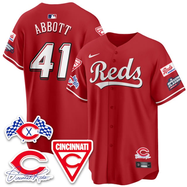 Men's Cincinnati Reds 2025 Speedway Limited Jersey V1 - All Stitched Andrew Abbott    - 41