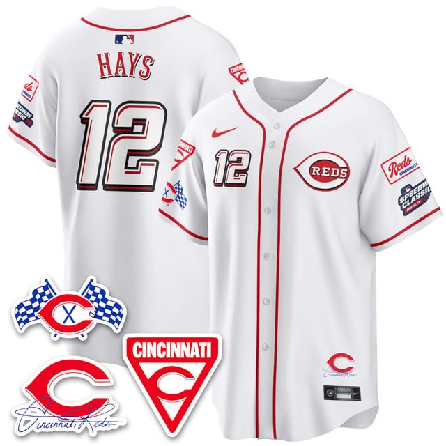 Men's Cincinnati Reds 2025 Speedway Limited Jersey V1 - All Stitched Austin Hays  12